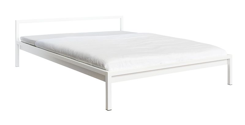 Pure Bett Stahl pulverbeschichtet Weiß 200 x 200 cm Hans Hansen